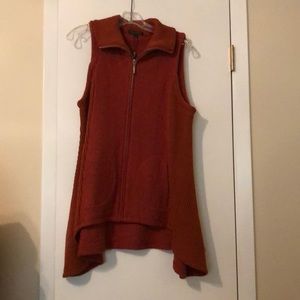 Long wool Zip Up Vest
